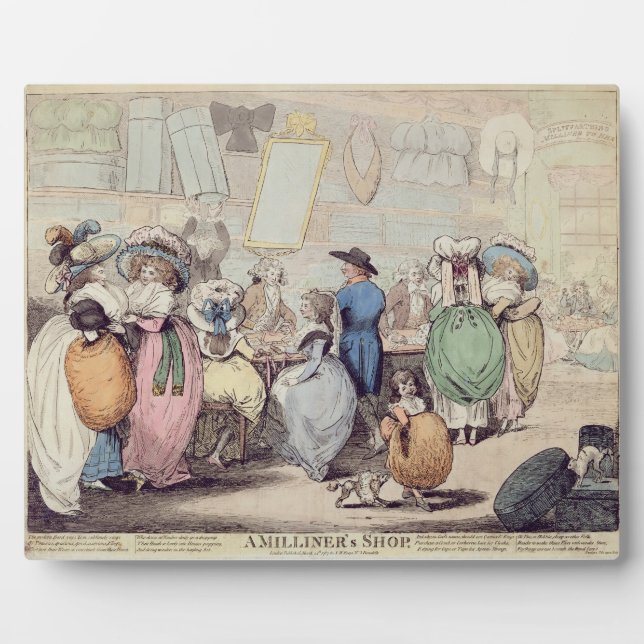A Milliner's Shop, erschienen 1787 (Handfarben) Fotoplatte (Vorderseite)
