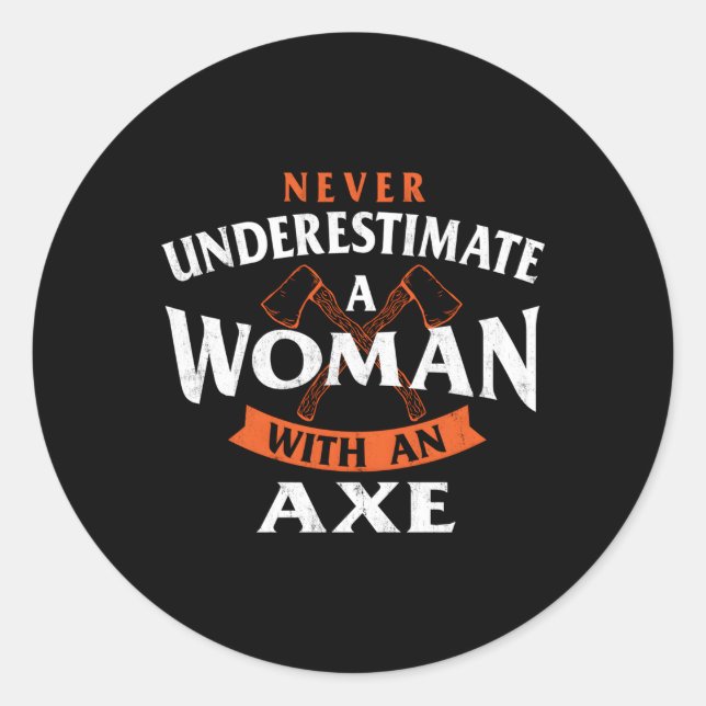 A mit AX-AX-Wurfchet-Lumberjack Runder Aufkleber (Vorderseite)