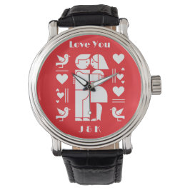 A modern Bauhaus personalized Valentine’s Day Armbanduhr