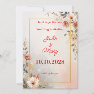 A moment of love, a wedding invitation feiertagskarte