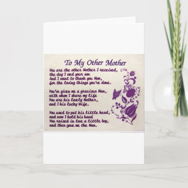 À Mon Autre Mère ; Merci (Devant)