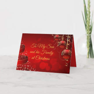 À mon Fils et sa carte de voeux de Noël de famille