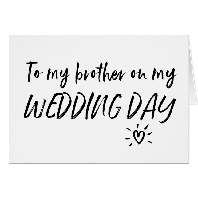À mon frère sur ma carte de jour du mariage (Devant horizontal)