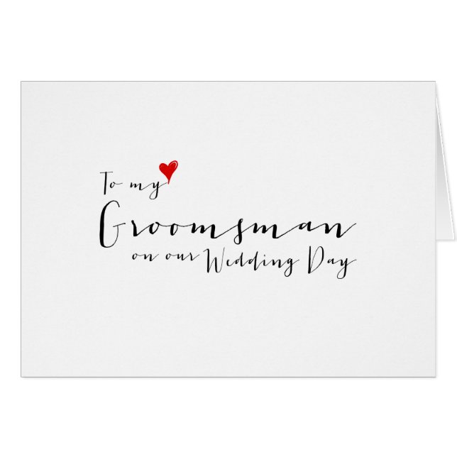 À mon Groomsman mon jour du mariage (Devant Horizontal)