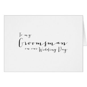 À mon Groomsman mon jour du mariage