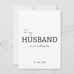 À mon mari, le jour de notre mariage, carte de rem