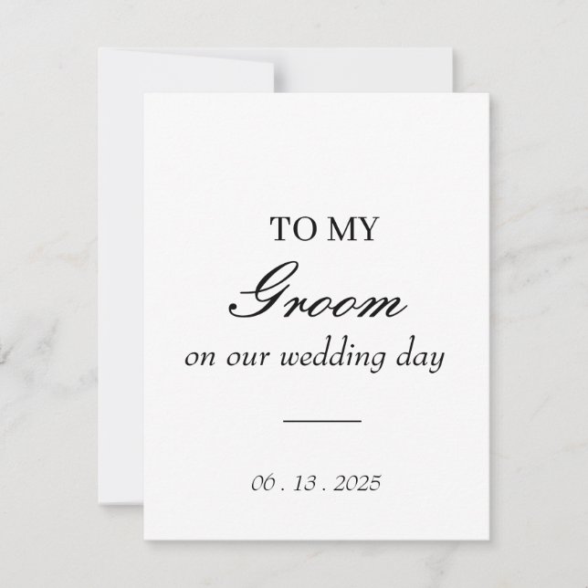 à mon marié le jour de notre mariage carte / perso (Devant)