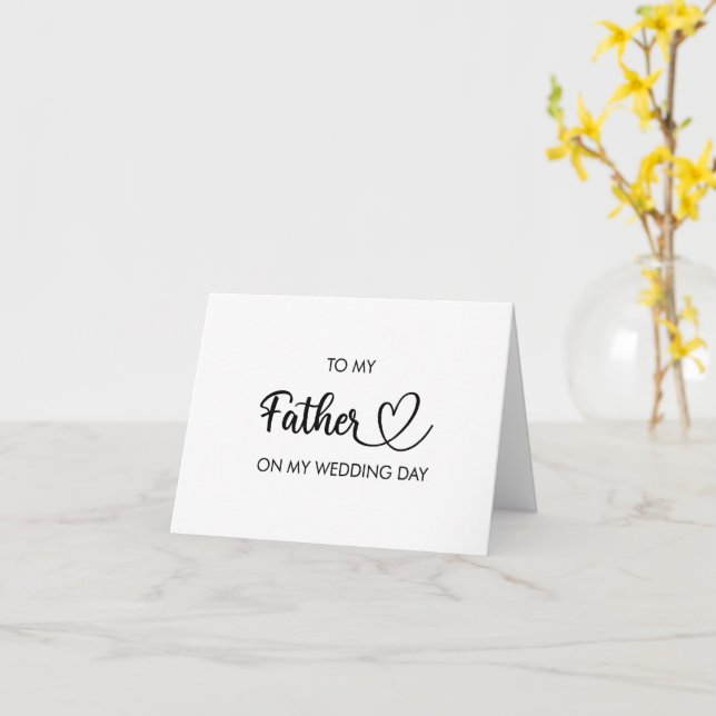 À mon père le jour de mon mariage carte pliée (Fleur jaune)