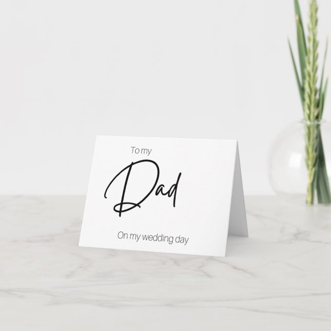 À mon père sur ma carte du jour de mariage (Devant)