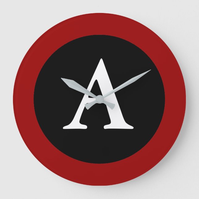 A :: Monogramme Une Grande horloge murale moderne (Recto)