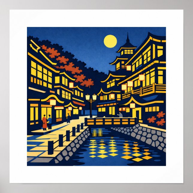 A Moonlit Waterside Town Poster (Vorne)