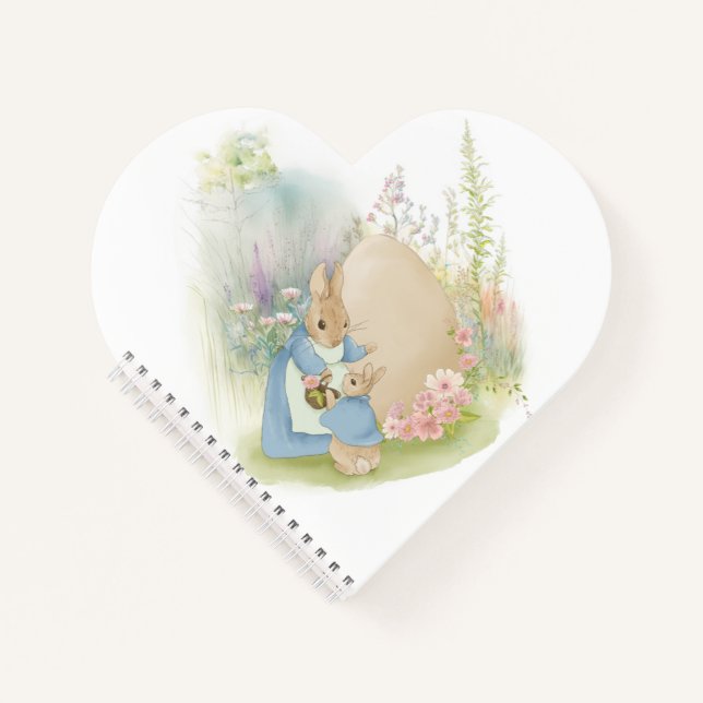 A mother rabbit with a baby rabbit Spiral Notebook Notizbuch (Vorderseite)