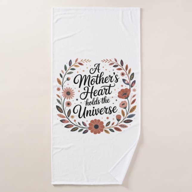 A Mother's Heart Holds The Universe Badehandtuch (Badehandtuch)
