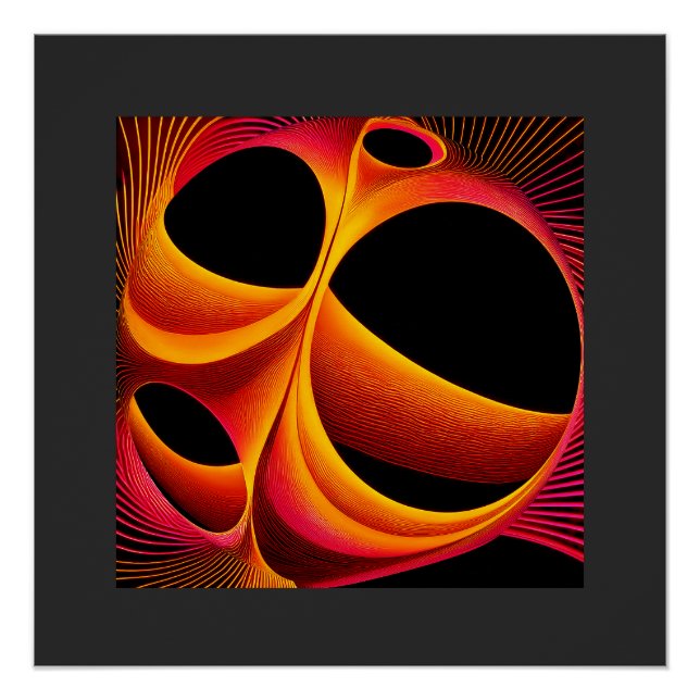 A Much Manipulated Mandelbrot Fractal Square Poster (Vorderseite)