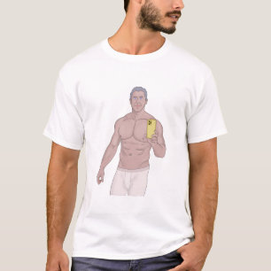 A Muscular gray-haired man taking a selfie T-Shirt