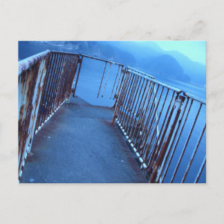 A mysterious and blue-gray and desolate seaside postkarte
