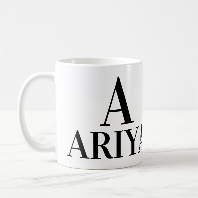 A) NAME, SCHREIBEN UND POSITIVE BESCHREIBUNGEN KAFFEETASSE (Links)