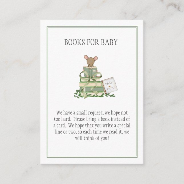 A New Chapter Baby Shower Book for Baby  Begleitkarte (Vorderseite)