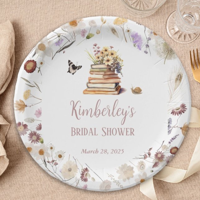 A New Chapter Baby Shower Storybook Wildflower Pappteller (Von Creator hochgeladen)