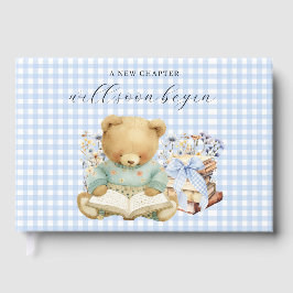 A New Chapter Begins Bear Books Baby Shower  Gästebuch