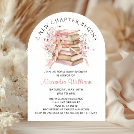 A New Chapter Begins Coquette Books Baby Shower Einladung