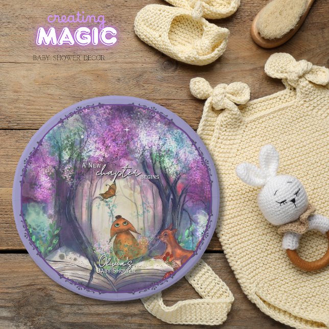  A New Chapter Begins I Storybook Baby shower Pappteller (A New Chapter Begins I Storybook Baby shower Paper Plates)