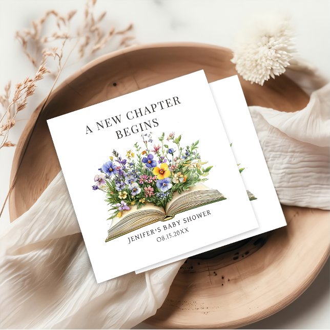 A New Chapter Begins Storybook Baby Shower Napkins Serviette (Von Creator hochgeladen)