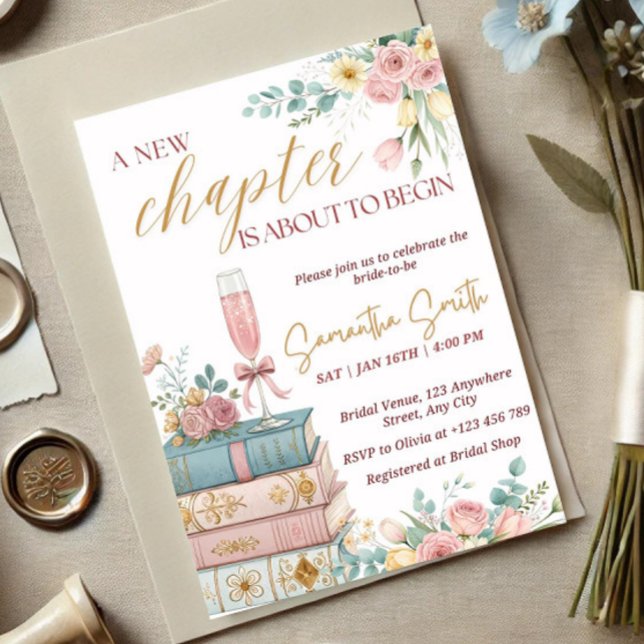 A New Chapter Bridal Shower Invitation Template Einladung (Von Creator hochgeladen)