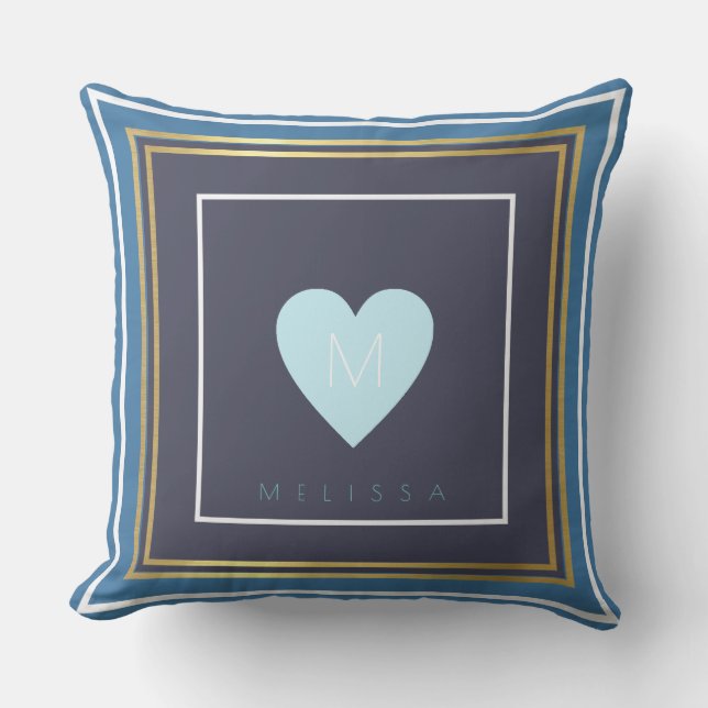 A nice design of square borders with a blue heart kissen (Vorderseite)