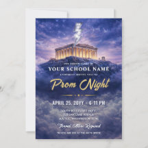 A Night on Mount Olympus Trendy Prom Invitation