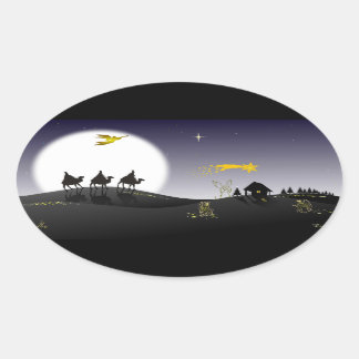 A Noite Santa e os Três Reis Magos Ovaler Aufkleber