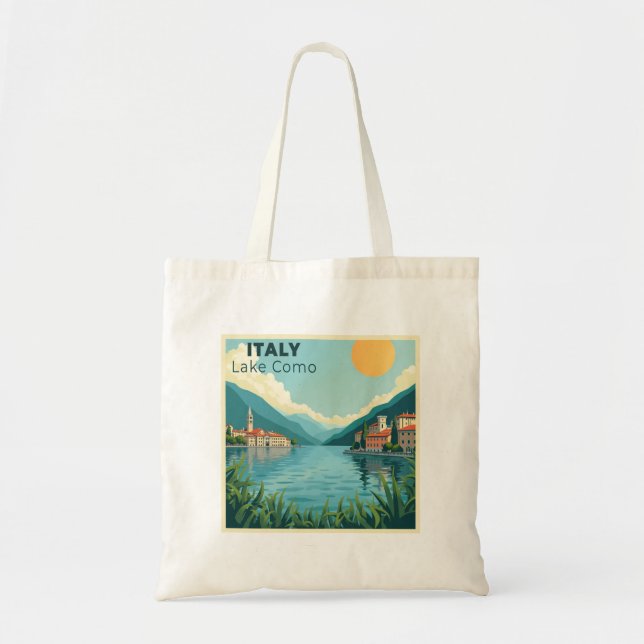 A Nostalgic Classic Travel Poster – Italy Lake Com Tragetasche (Vorne)