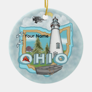 A Ohio Lighthouse Keramik Ornament