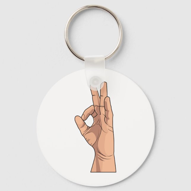 A OK ~ Handzeichen und Gestures a-ok Schlüsselanhänger (Vorderseite)