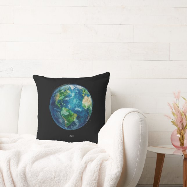 A painting of the earth in a space kissen (Liege)