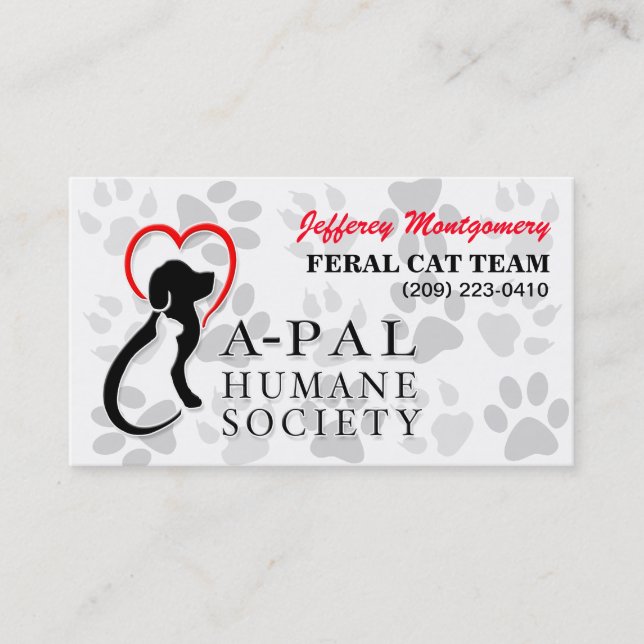 A-PAL Logo und PawsPartners | kundenspezifische Visitenkarte (Vorderseite)