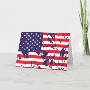 A Patriotic USA Flag Karte