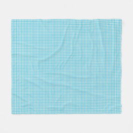 A patterned fabric with a blue and white gingham  fleecedecke