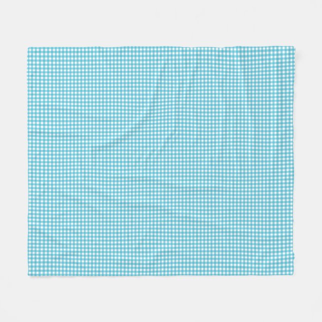 A patterned fabric with a blue and white gingham  fleecedecke (Vorderseite (Horizontal))