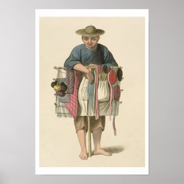 A Pedlar, Platte 17 von "Das Kostüm der China", en Poster (Vorne)