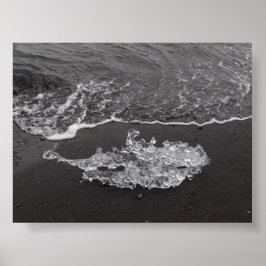 A piece of Ice in the Diamond beach Poster