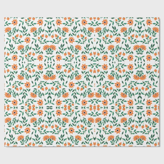 A piece of wrapping paper with a floral pattern geschenkpapier (Flach)