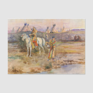 A Piegan Flirtation von Charles Marion Russell Seidenpapier