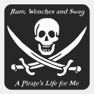A Pirates Life schwarze Aufkleber - Packung mit 20
