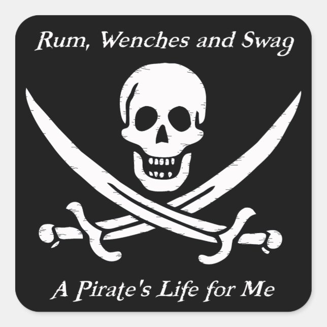 A Pirates Life schwarze Aufkleber - Packung mit 20 (Vorderseite)