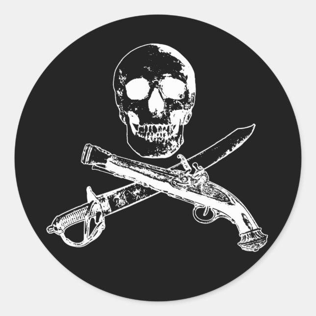 A Pirates Life skullsticker_3 Runder Aufkleber (Vorderseite)