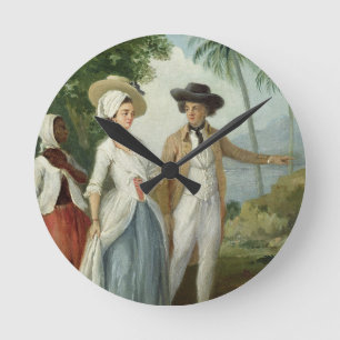 A Planter and his Wife, Attended by a Service, c.1 Runde Wanduhr