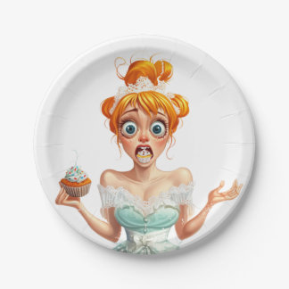 A plate of humor. The girl with the cupcake Pappteller