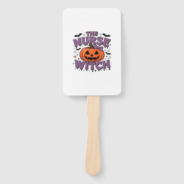 A playful design featuring a pumpkin witch with a  fächer (Vorderseite)