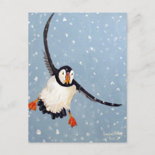 "A Playful Puffin" Vertikale Postcard Postkarte